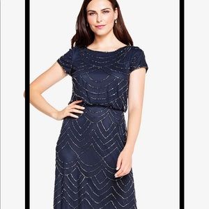 Adrianna Papell Beaded Blouson Gown